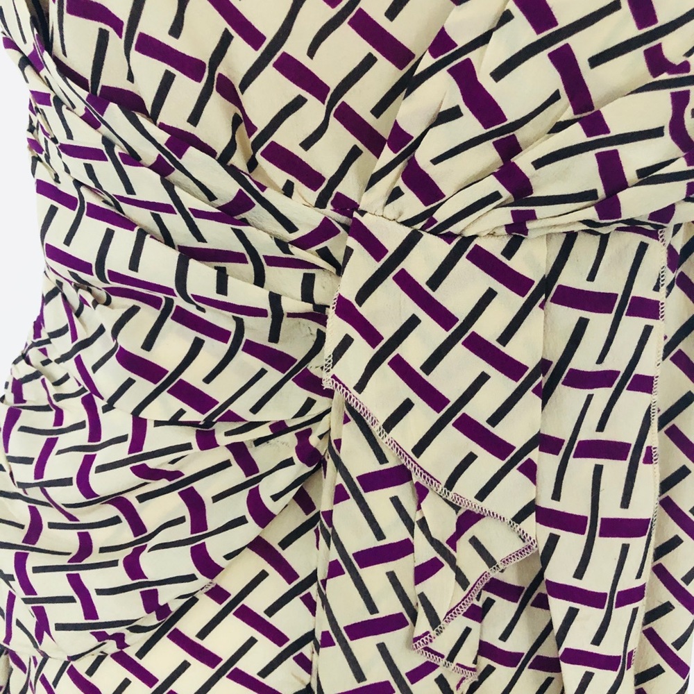 Ruffled Short Sleeved Patterned Blouse - image 2